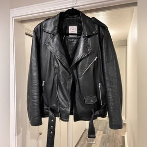 Black Leather Moto Jacket